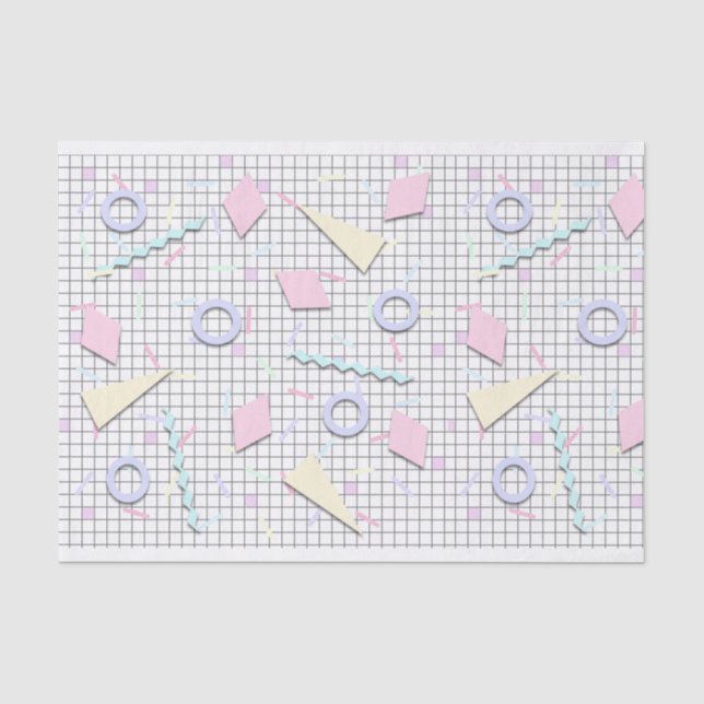 80er Candy Pastel Geo Druckfachpapier Seidenpapier (Vorderseite)