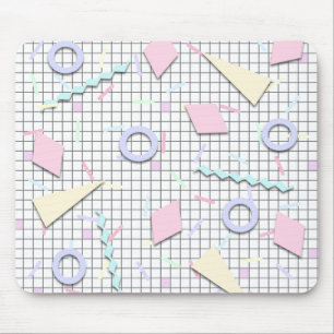 80er Candy Pastel Geo Print Mousepad