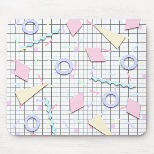 80er Candy Pastel Geo Print Mousepad (Vorne)