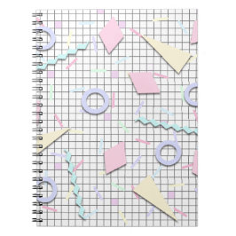 80er Candy Pastel Geo Print Notebook Notizblock