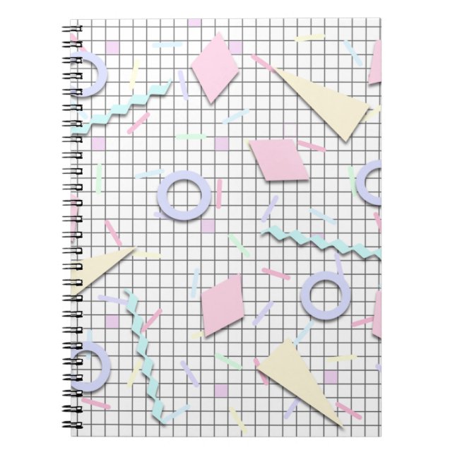 80er Candy Pastel Geo Print Notebook Notizblock (Vorderseite)