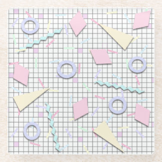 80er Candy Pastel Geo Print Untersetzer