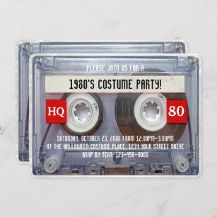 80er Cassette Mixtape 1980s Halloween Costume Part Einladung