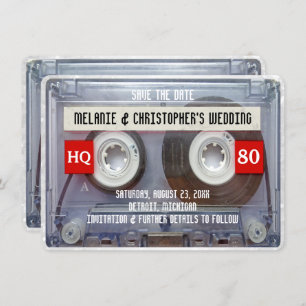 80er Cassette Mixtape 1980s Hochzeit Sichern Sie d Einladung