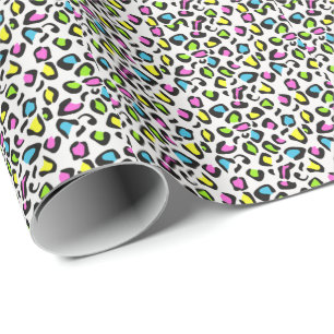 80er Cheetah Print Geschenkpapier