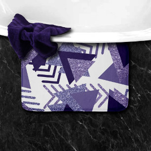 80er Cool Abstrakt   Lila Passionsformen Muster Badematte