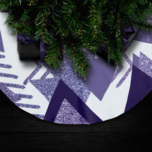 80er Cool Abstrakt Lila Passionsformen Muster Polyester Weihnachtsbaumdecke
