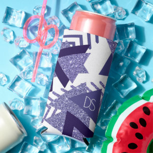 80er Cool Abstrakt Monogram Lila Passionsformen Selters Dosenkühler