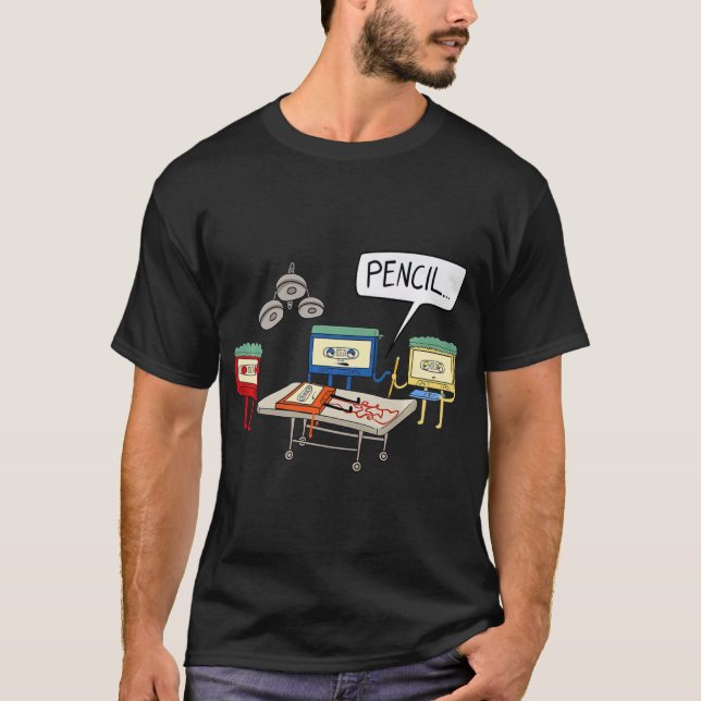 80er des Kassettenbandgeräts mit Outfit T-Shirt (Vorderseite)