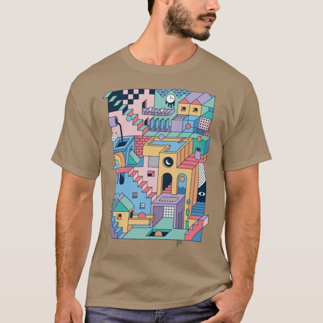 80er Escher Geschenk T-Shirt (Vorderseite)