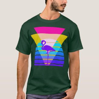 80er Flamingo Nostalgic Graphic T-Shirt