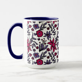 80er Floral Design Big Tasse