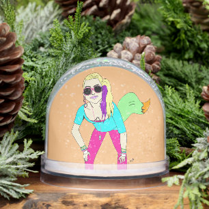 80er Foxy Girl Schneekugeln
