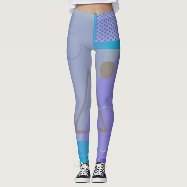 80er geometrisch funky Retromemphis Leggings  (Vorderseite)
