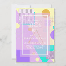 80er geometrische funky Retrogelbe Anzeigenkarte