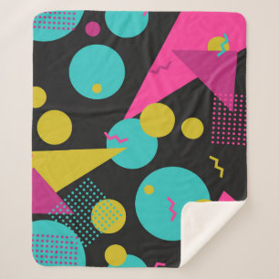 80er geometrisches nahtloses Muster mit Memphiselm Sherpadecke