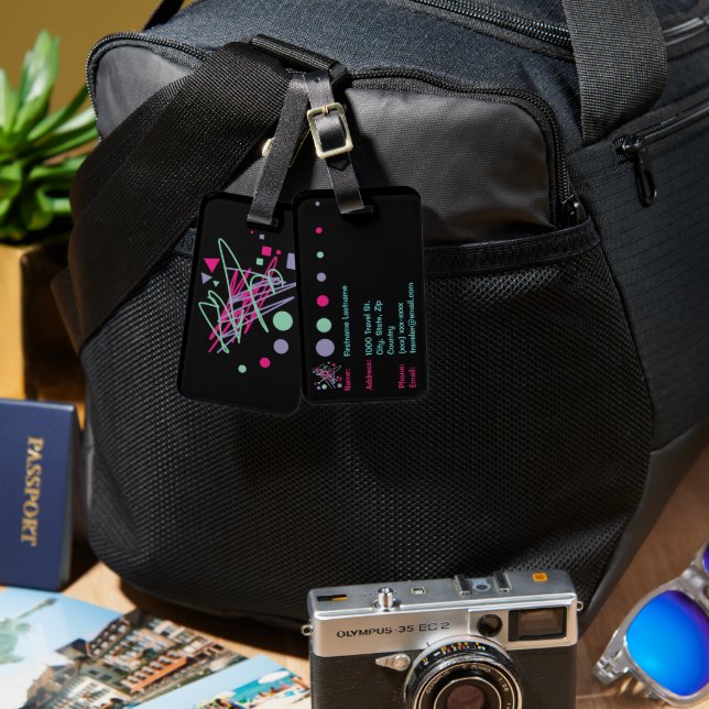 80er Gepäckanhänger achtzig Vintage Splash Medley  (Vorderseite & Rückseite)