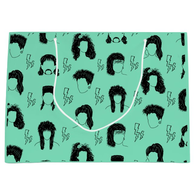 80er Hairstyles Große Geschenktüte (Vorderseite)