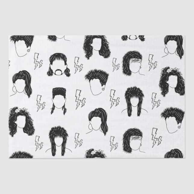80er Hairstyles Seidenpapier (Vorderseite)