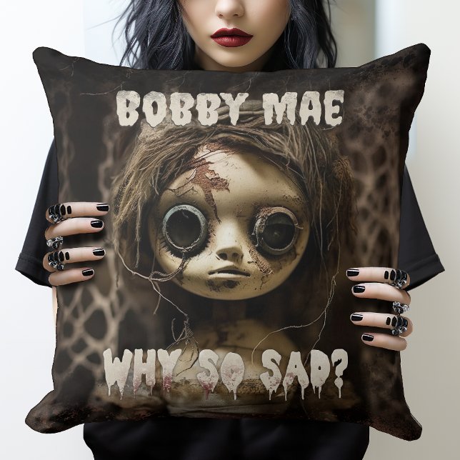80er Horror Movie Demon Doll besessen Kissen (A creepy customizable goggle-eyed doll who is here to cheer you up with mischief on rainy days!)