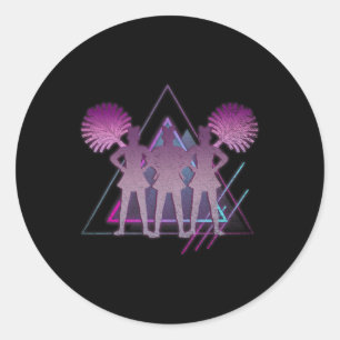 80er-Jahre-Art-Vaporwave-Ästhetik Cheerleading Che Runder Aufkleber