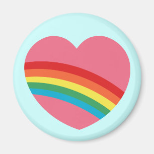 80er Jahre Dickes Regenbogen-Herz-Magnet Magnet
