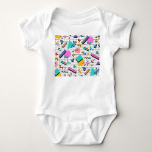 80er Jahre Helle Karos: Vintage-Geometrie. Baby Strampler