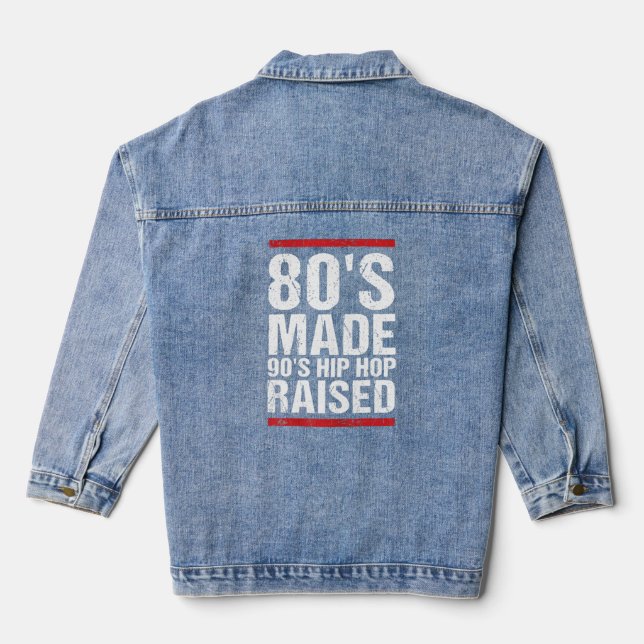 80er Jahre Made 90er Hip Hop erhöht Bekleidung Jeansjacke (Rückseite)