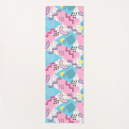 80er Jahre Memphis Active Pink Light Blue Yogamatte