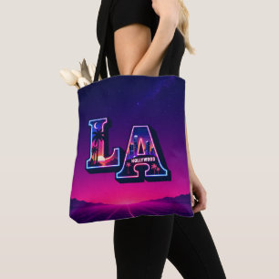 80er Kalifornien Style Neon LA Typografie Kunst Tasche