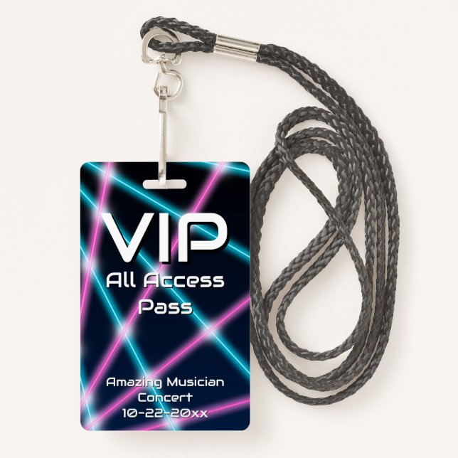 80er Laser VIP Zugriff auf kundenspezifisches Abze Ausweis (Vorderseite mit Schlüsselband)