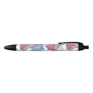80er Lunar Abstrakt Dusty Mauve Pink und Blau Kugelschreiber