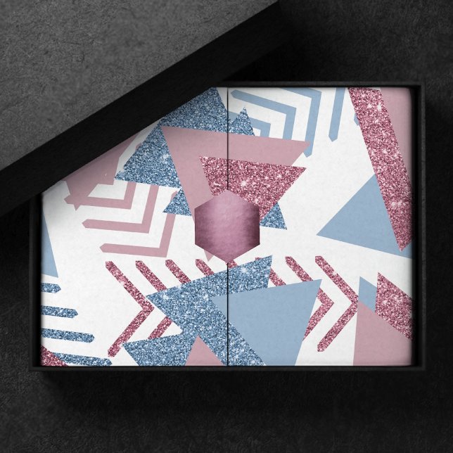 80er Lunar Abstrakt | Dusty Mauve Pink und Blau Seidenpapier (Von Creator hochgeladen)
