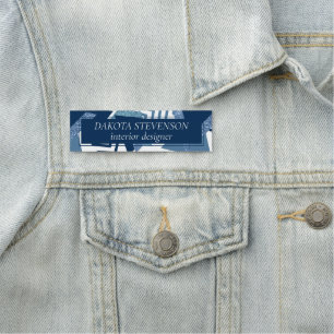 80er Luxe Abstrakt Türkische und blau-braune For Namensschild