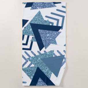 80er Luxe Abstrakt Türkische und blau-braune For Strandtuch