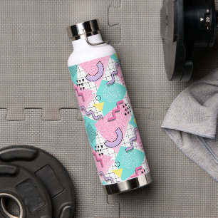 80er Memphis Active Pink Türkis Trinkflasche