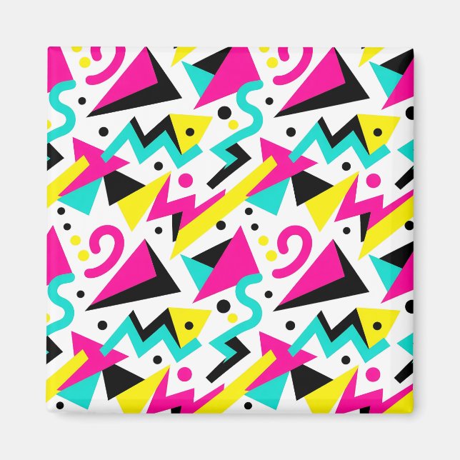 80er Memphis-Geometrie-Muster Magnet (Vorne)