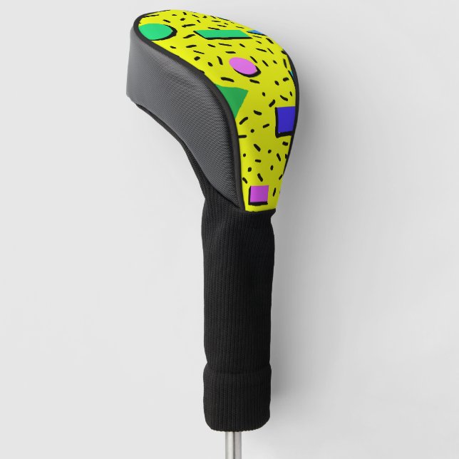 80er Memphis Style Abstrakt Retro Nahtlos Golf Headcover (angewinkelt)