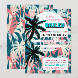 80er Miami Birthday Party Einladung