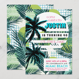 80er Miami Birthday Party Einladung
