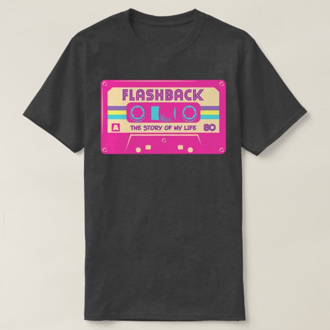 80er Mixtape Retro Music Flashback T-Shirt (Design vorne)