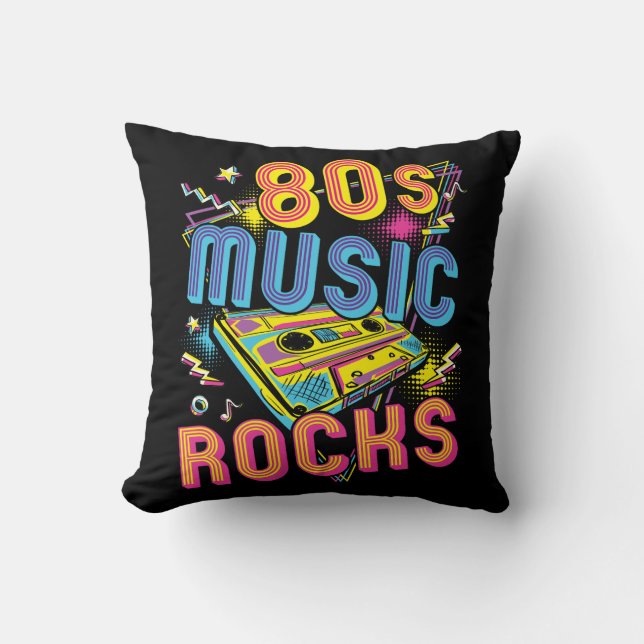 80er Music Rocks 1980er Rock Kissen (Vorderseite)