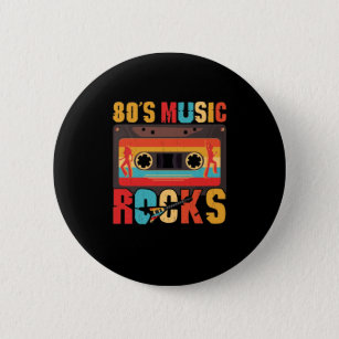 80er Music Rocks - Vintages Retro gestört Button