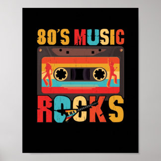 80er Music Rocks - Vintages Retro gestört Poster