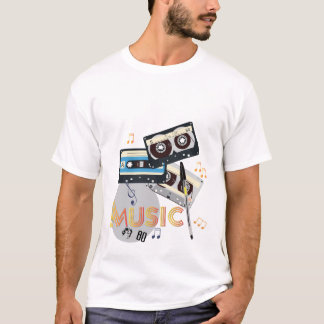 80er Music Style, Nostalgischer Mode-T - Shirt