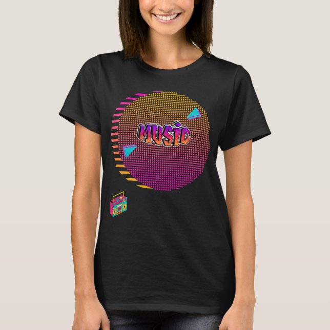 80er-Musik-Design T-Shirt (Vorderseite)