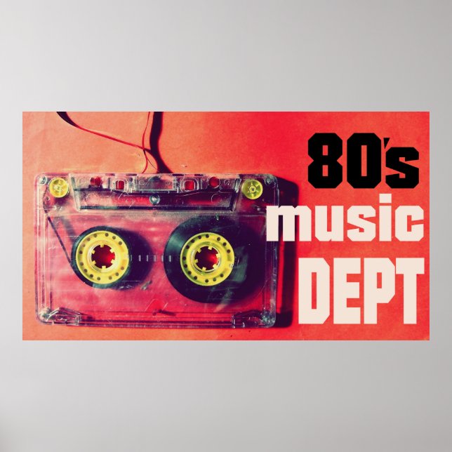 80er Musikabteilung Vintages Retrokassettenposter Poster (Vorne)