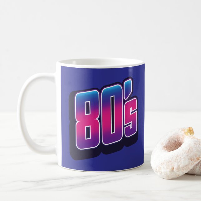 80er Neon Kaffeetasse (Mit Donut)