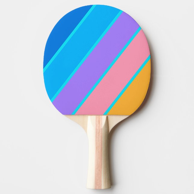 80er Neon Ocean Sky Bold gestreift Tischtennis Schläger (Vorderseite)