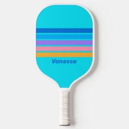 80er Neon Ocean Sky über den Namen hinweg Pickleball Schläger